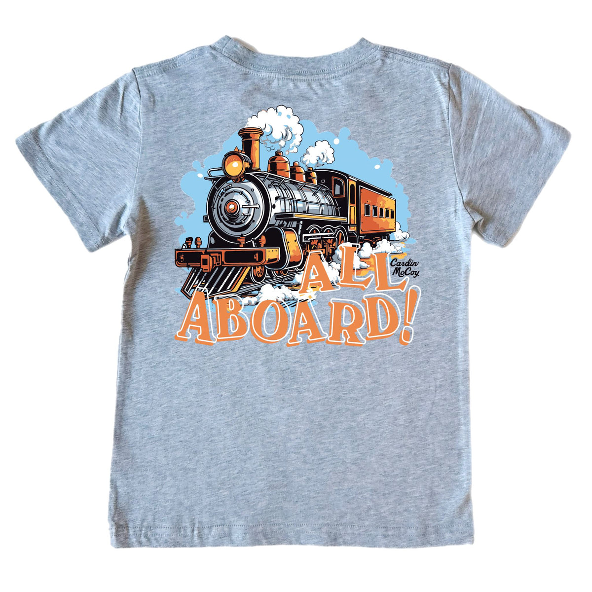 Boys' All Aboard Short-Sleeve Tee Short Sleeve T-Shirt Cardin McCoy Heather Gray XXS (2/3) Pocket