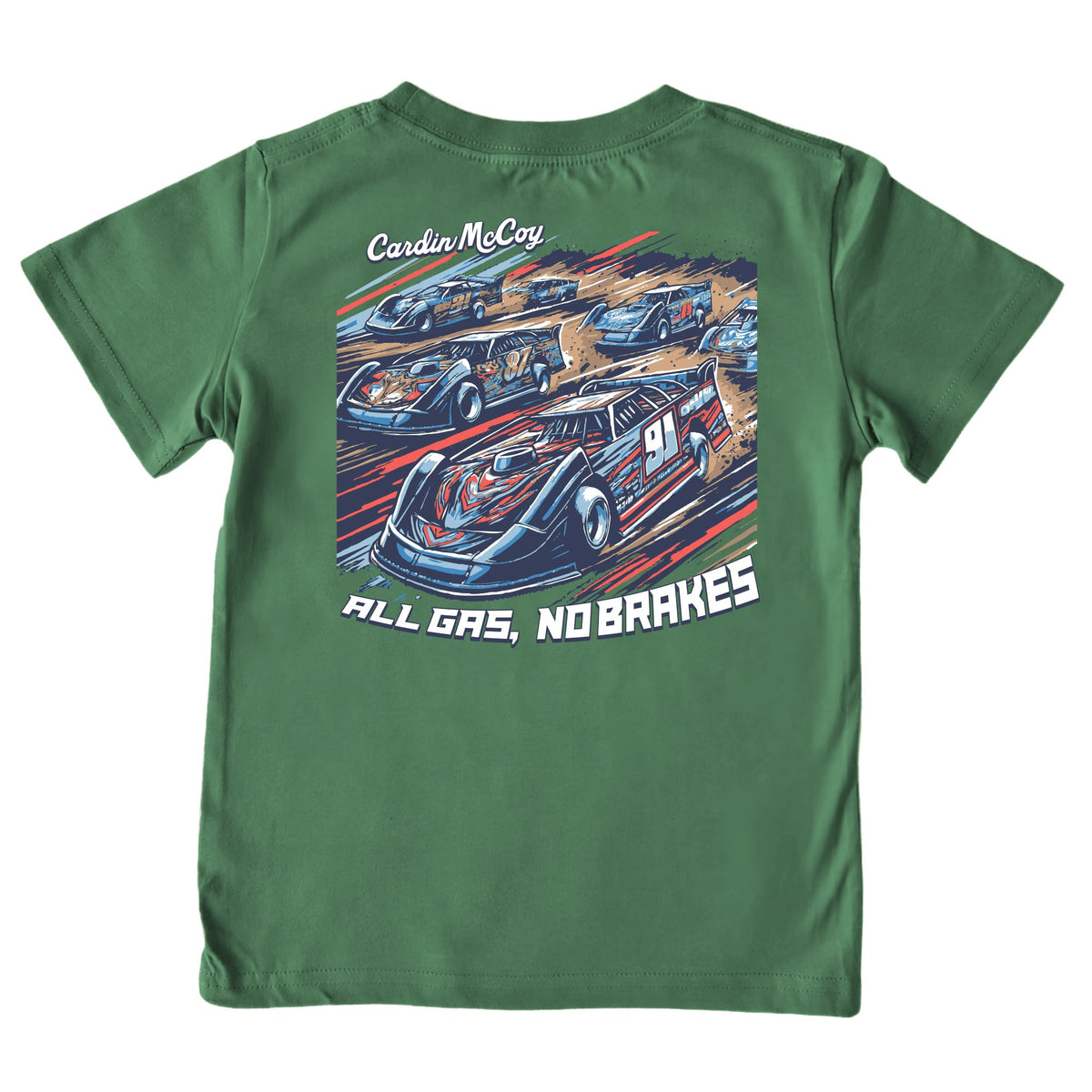 Boys' All Gas No Brakes Short-Sleeve Tee Short Sleeve T-Shirt Cardin McCoy Dark Olive XXS (2/3) Pocket