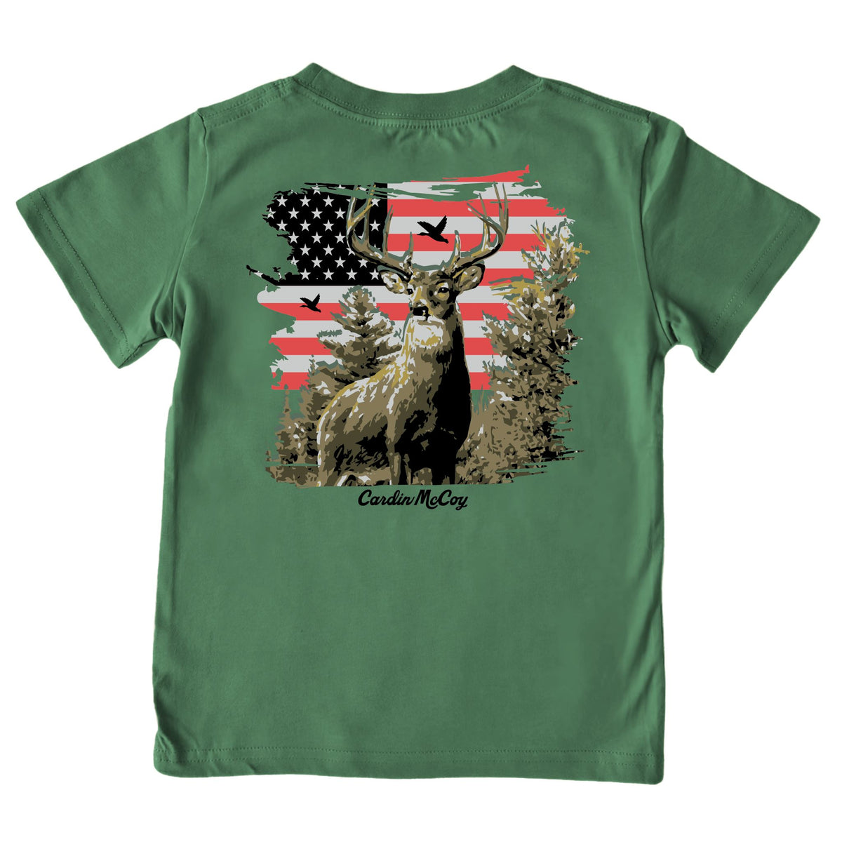 Boys' American Buck Short-Sleeve Tee Short Sleeve T-Shirt Cardin McCoy Dark Olive XXS (2/3) Pocket