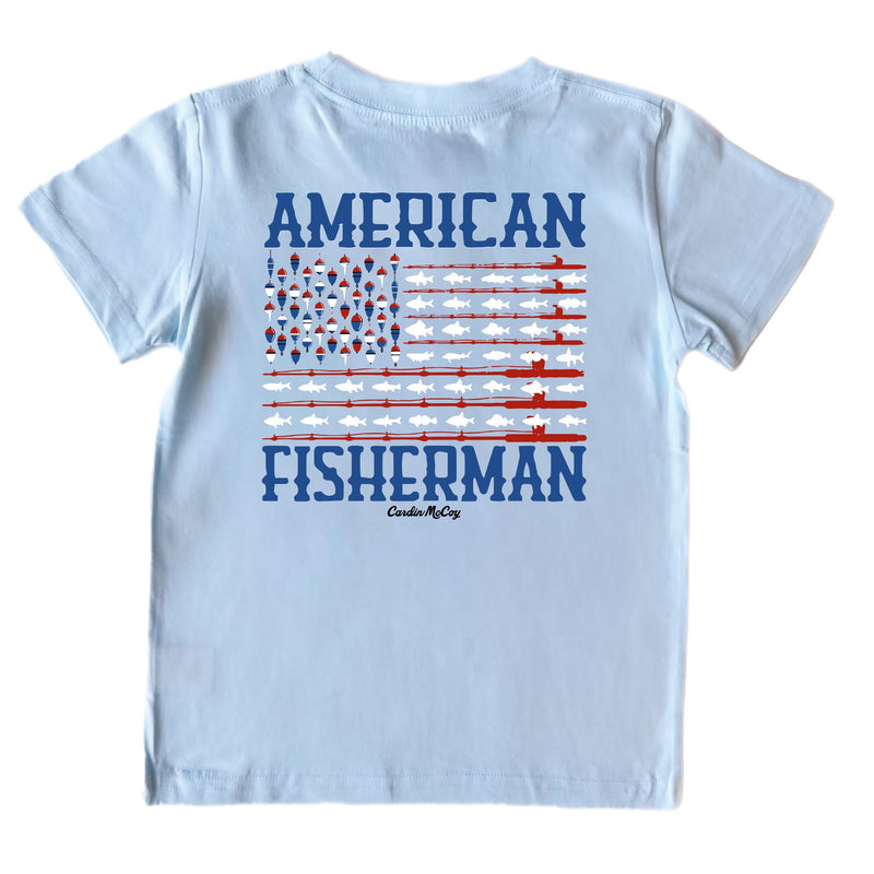 Boys' American Fisherman Short-Sleeve Tee Short Sleeve T-Shirt Cardin McCoy Cool Blue XXS (2/3) Pocket