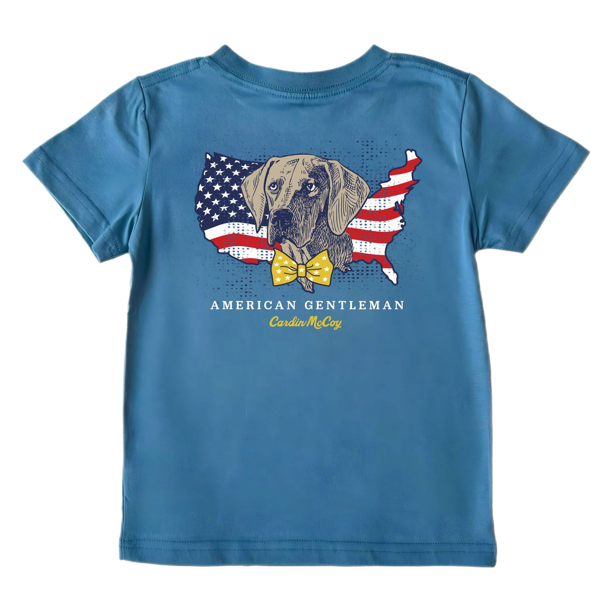 Boys' American Gentleman Dog Short-Sleeve Tee Short Sleeve T-Shirt Cardin McCoy Blue XXS (2/3) Pocket