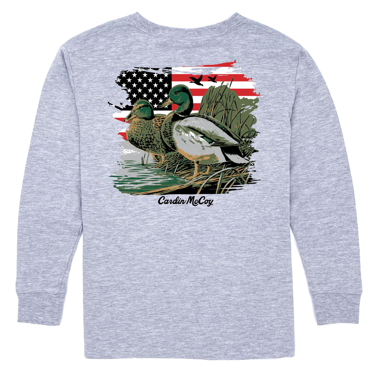 Boys' American Mallard Long-Sleeve Tee Long Sleeve T-Shirt Cardin McCoy Heather Gray XXS (2/3) No Pocket