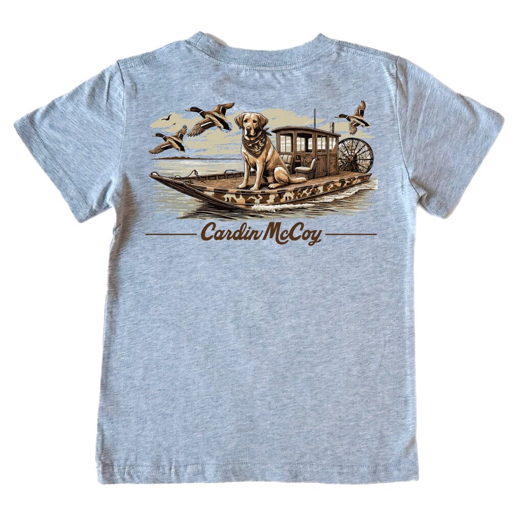 Boys' Duck Boat Dog Short-Sleeve Tee Short Sleeve T-Shirt Cardin McCoy Heather Gray XXS (2/3) Pocket