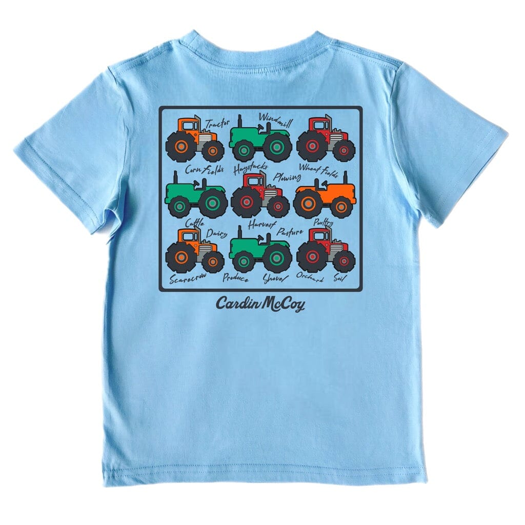 Boys' Fall Tractors Short-Sleeve Tee Short Sleeve T-Shirt Cardin McCoy Light Blue XXS (2/3) Pocket