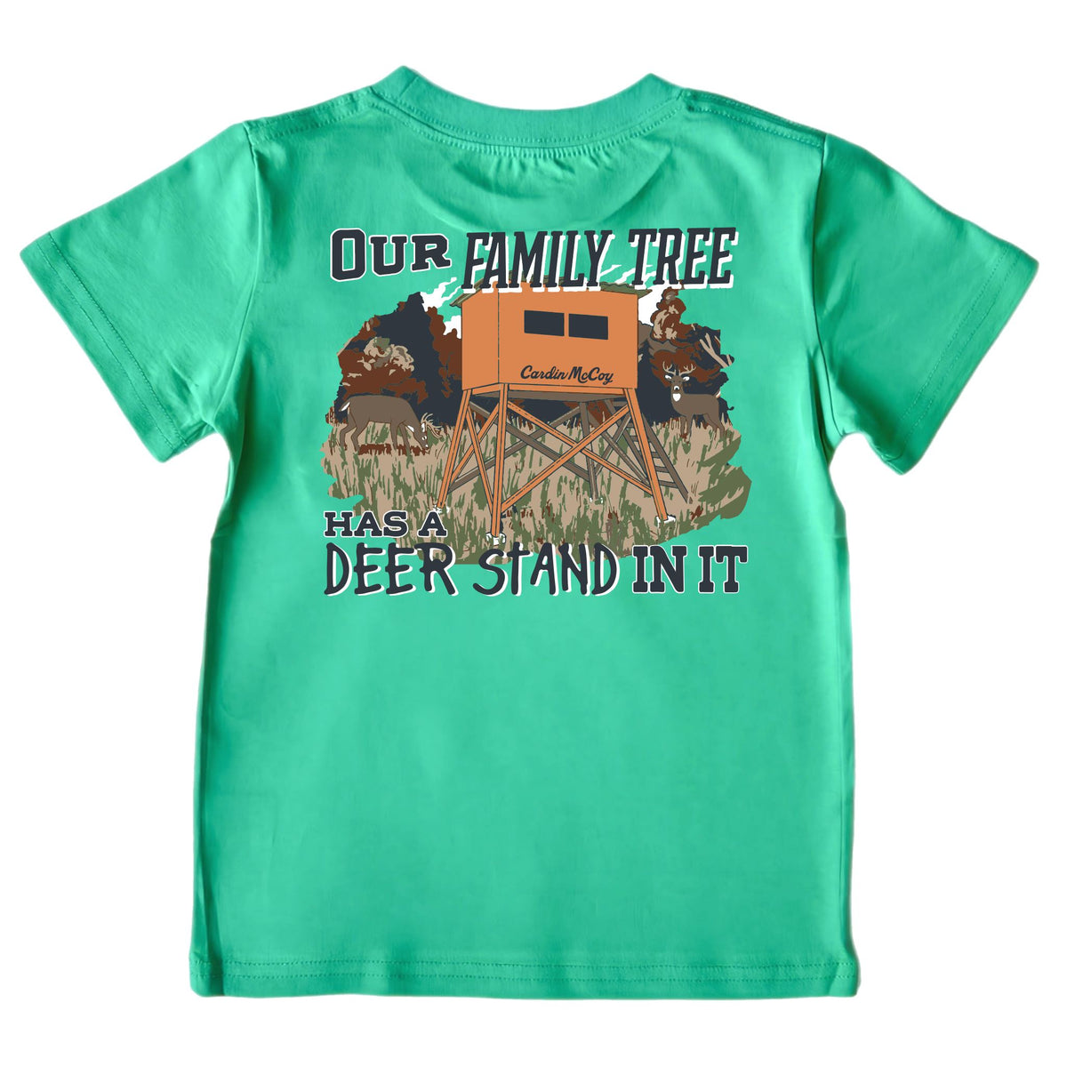 Boys' Family Tree Deer Stand Short-Sleeve Tee Short Sleeve T-Shirt Cardin McCoy Green XXS (2/3) Pocket