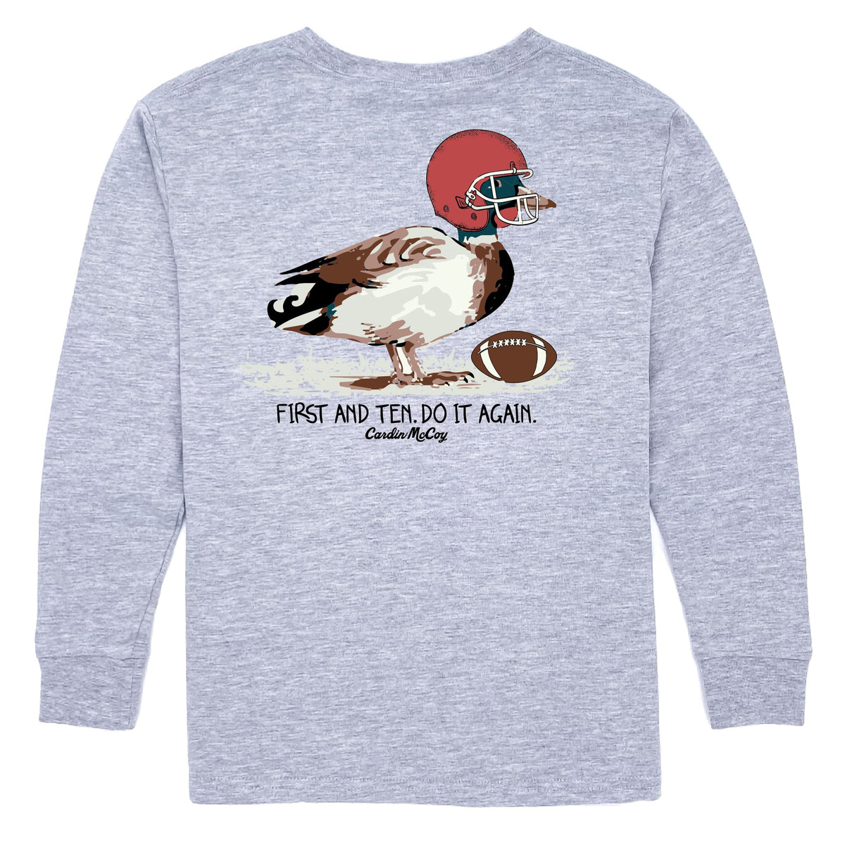 Boys' First and Ten Long-Sleeve Tee Long Sleeve T-Shirt Cardin McCoy Heather Gray XXS (2/3) No Pocket