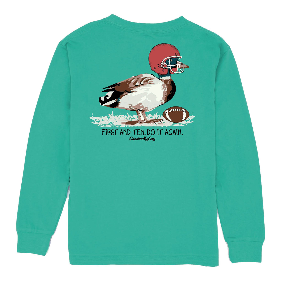 Boys' First and Ten Long-Sleeve Tee Long Sleeve T-Shirt Cardin McCoy Teal XXS (2/3) Pocket