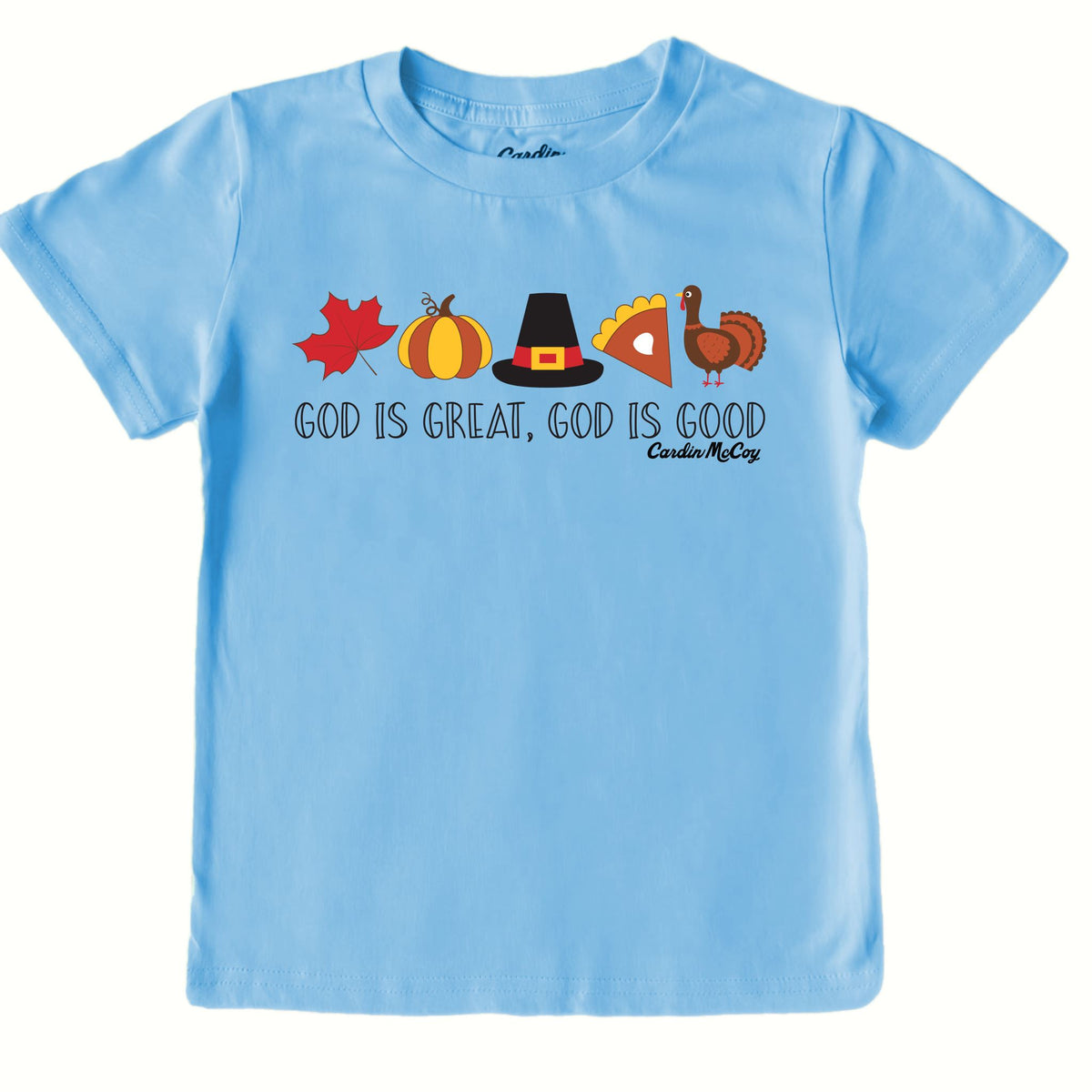 Boys' God is Great Short-Sleeve Tee Short Sleeve T-Shirt Cardin McCoy Light Blue XXS (2/3) No Pocket