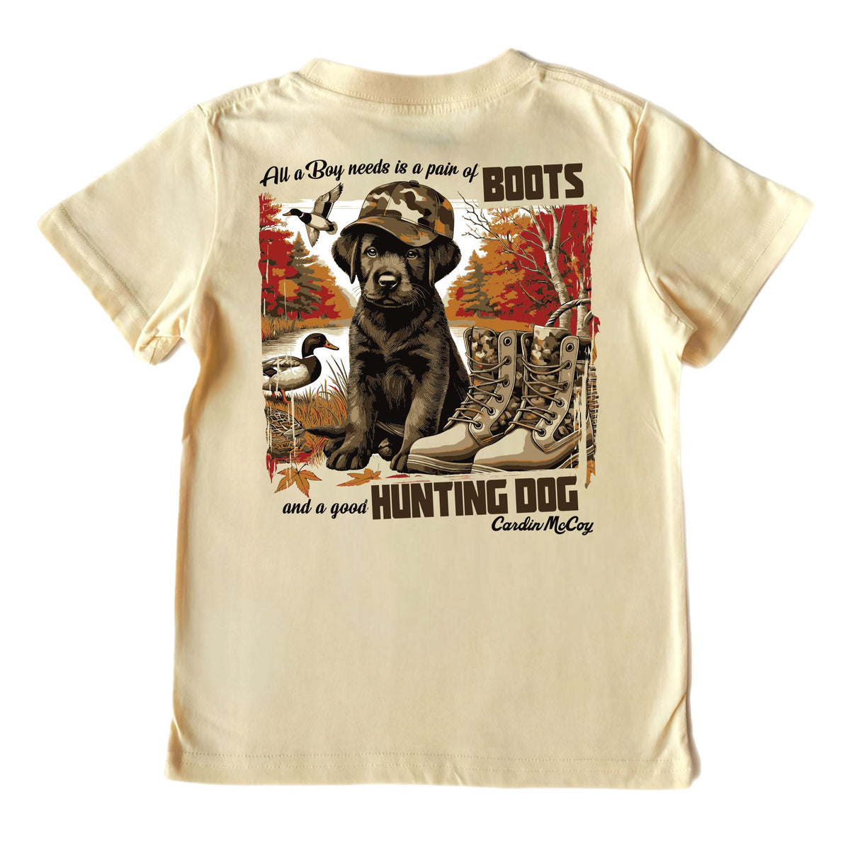 Boys' Good Hunting Dog Short-Sleeve Tee Short Sleeve T-Shirt Cardin McCoy Sand XXS (2/3) Pocket