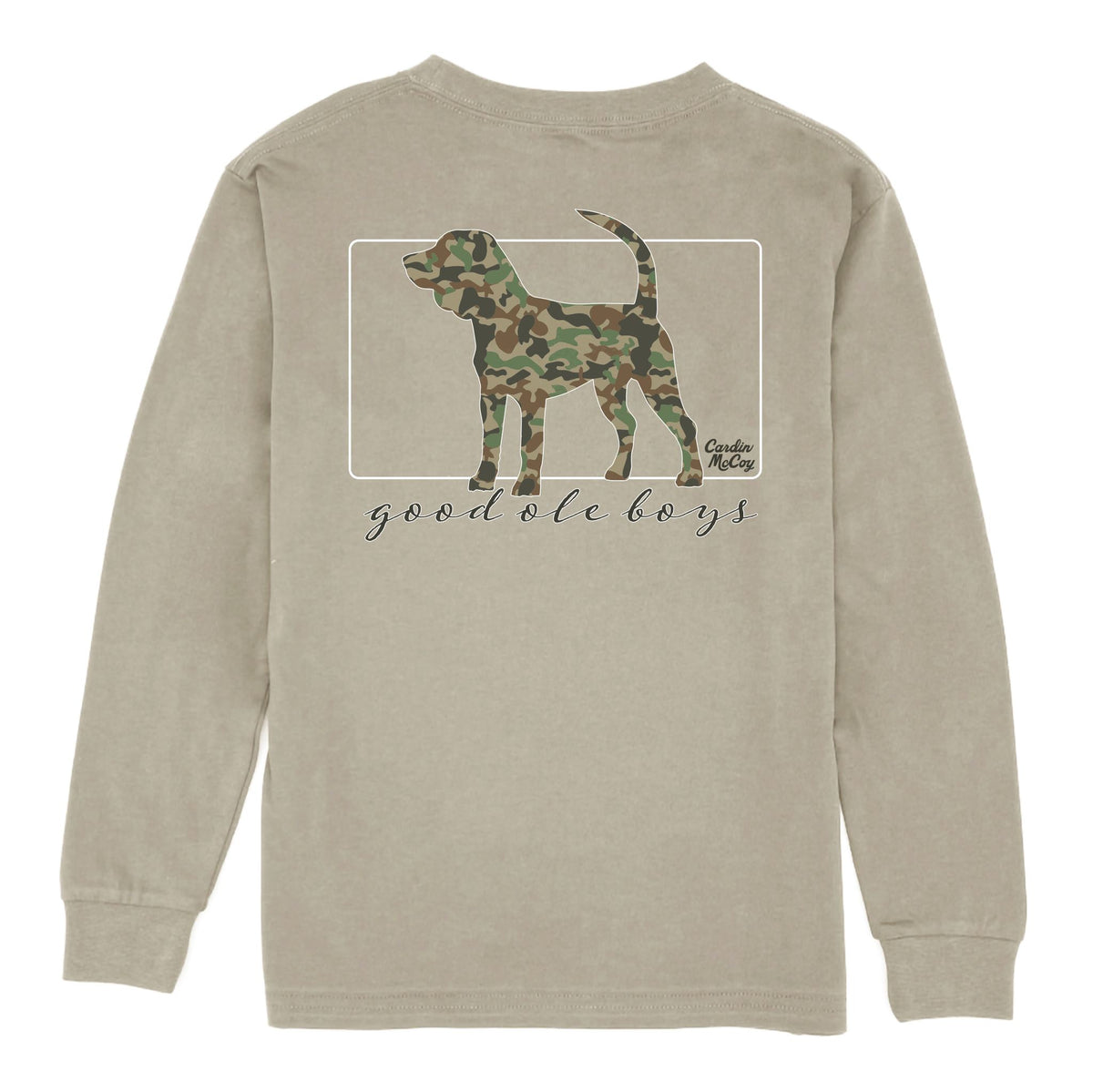 Boys' Good Ole Boys Dog Long-Sleeve Tee Long Sleeve T-Shirt Cardin McCoy Stone Gray S (6/7) Pocket