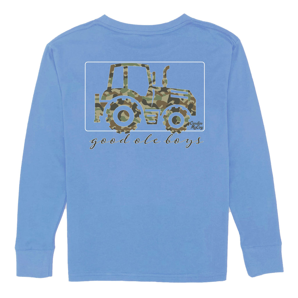 Boys' Good Ole Boys Tractor Long-Sleeve Tee Long Sleeve T-Shirt Cardin McCoy Carolina Blue XXS (2/3) Pocket