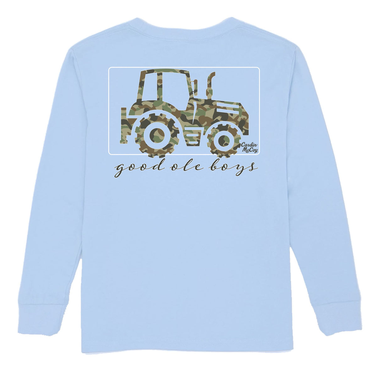 Boys' Good Ole Boys Tractor Long-Sleeve Tee Long Sleeve T-Shirt Cardin McCoy Light Blue XXS (2/3) Pocket