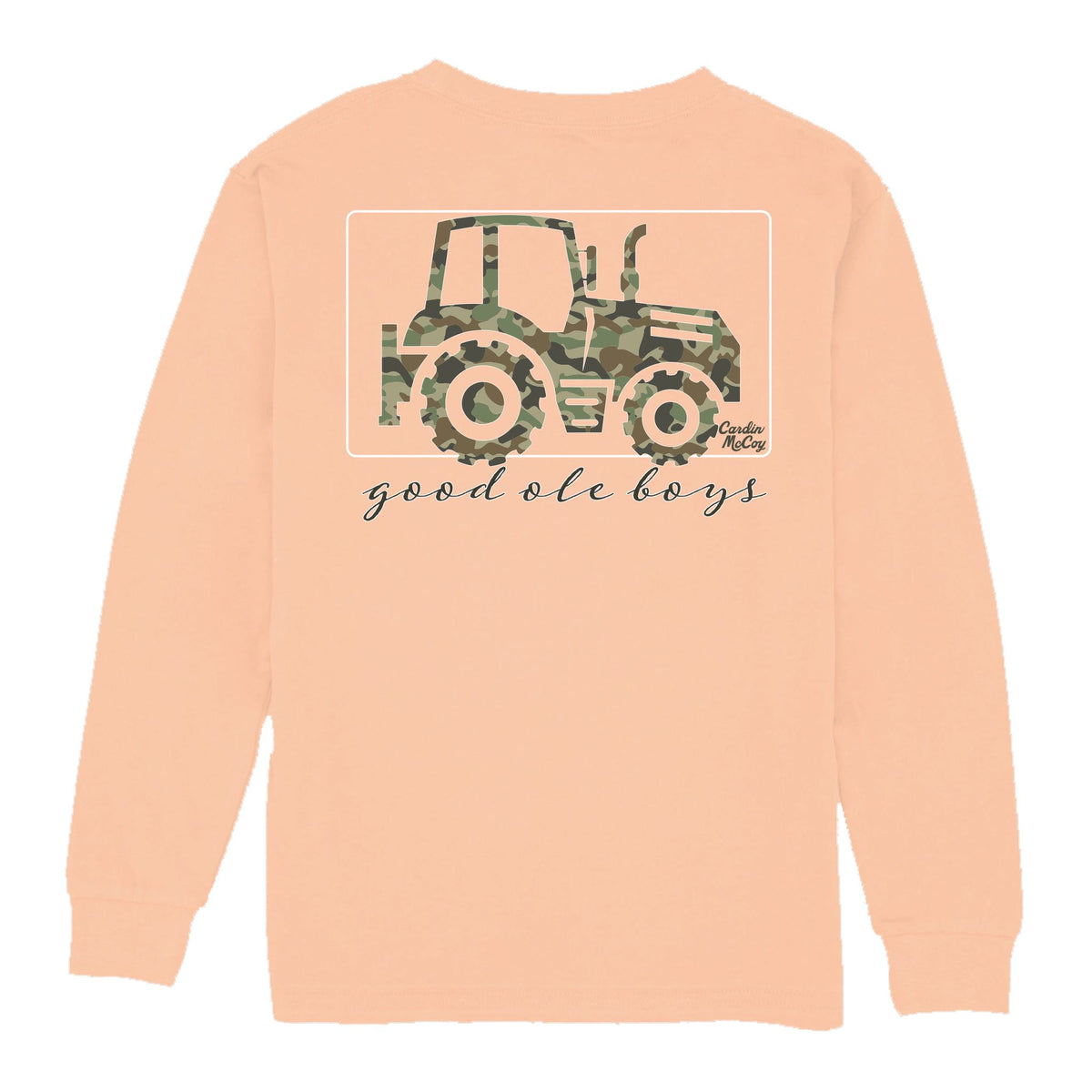 Boys' Good Ole Boys Tractor Long-Sleeve Tee Long Sleeve T-Shirt Cardin McCoy Peach XXS (2/3) Pocket