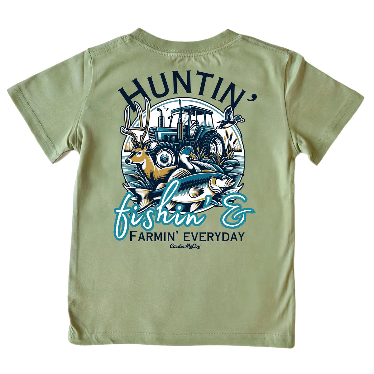 Boys' Huntin' & Fishin' Short-Sleeve Tee Short Sleeve T-Shirt Cardin McCoy Light Olive XXS (2/3) Pocket