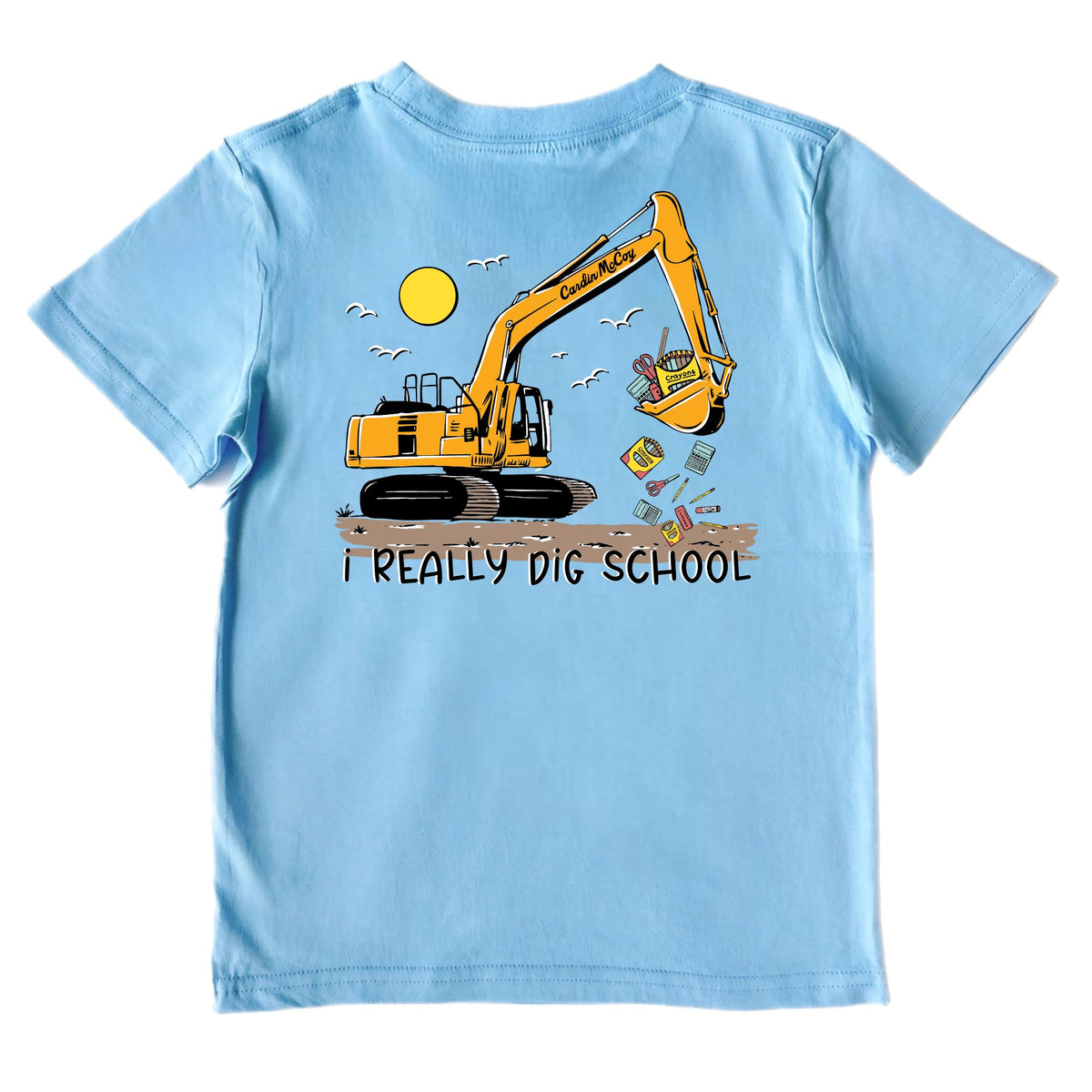 Boys' I Really Dig School Short-Sleeve Tee Short Sleeve T-Shirt Cardin McCoy Light Blue XXS (2/3) Pocket
