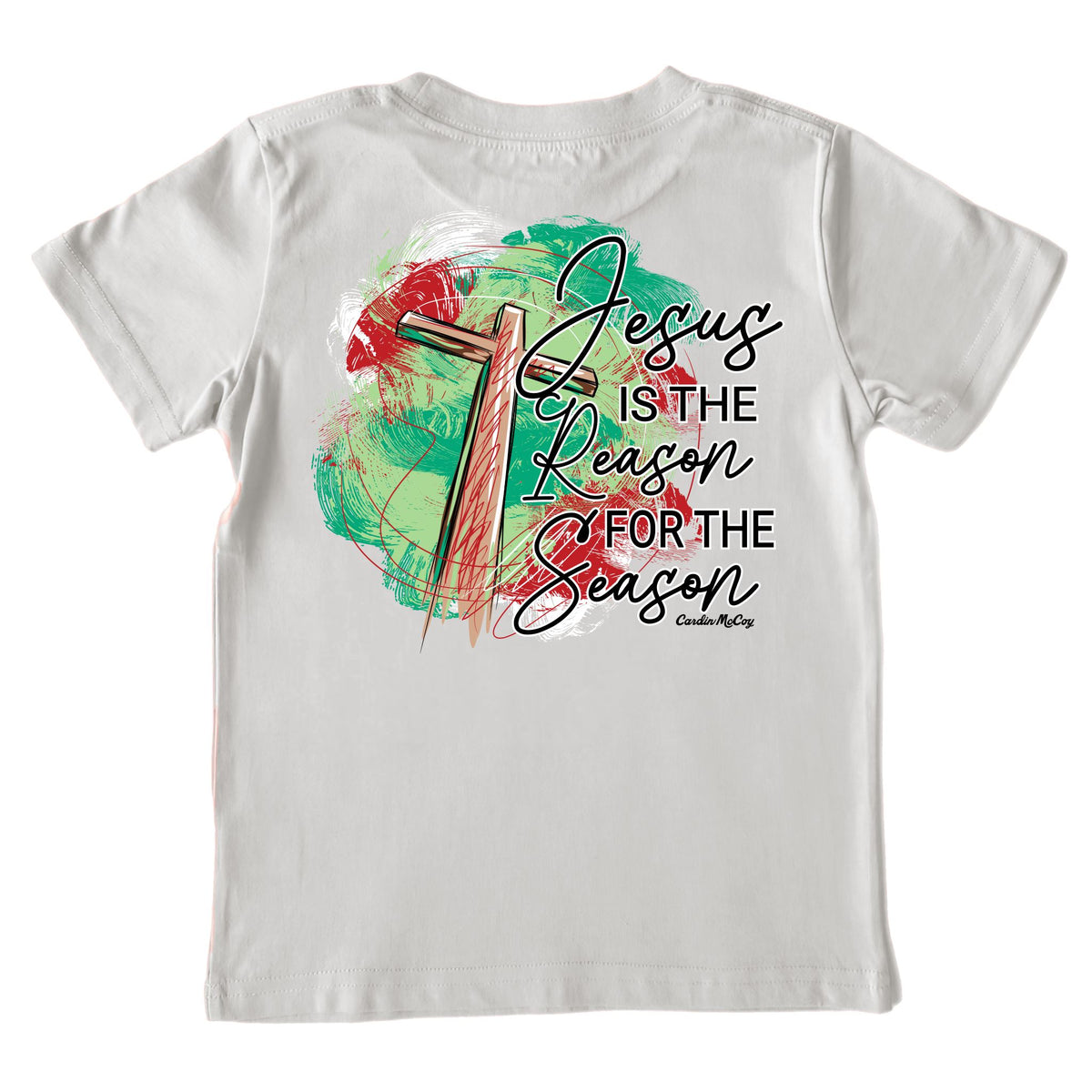 Boys' Jesus is the Reason Short-Sleeve Tee Short Sleeve T-Shirt Cardin McCoy Ice Gray XXS (2/3) Pocket