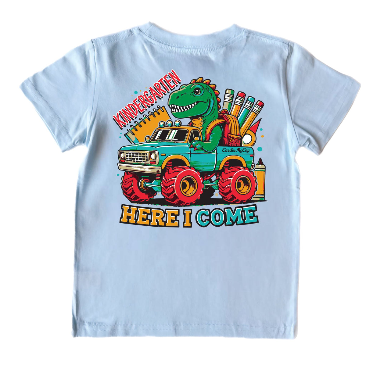 Boys' Kindergarten Here I Come Short-Sleeve Tee Short Sleeve T-Shirt Cardin McCoy Cool Blue XXS (2/3) Pocket