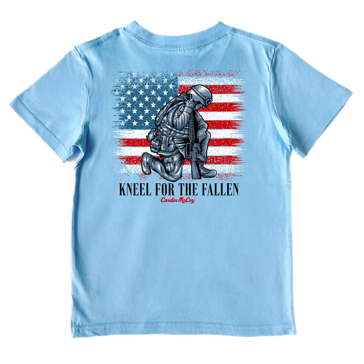 Boys' Kneel For the Fallen Short-Sleeve Tee Short Sleeve T-Shirt Cardin McCoy Light Blue XXS (2/3) Pocket