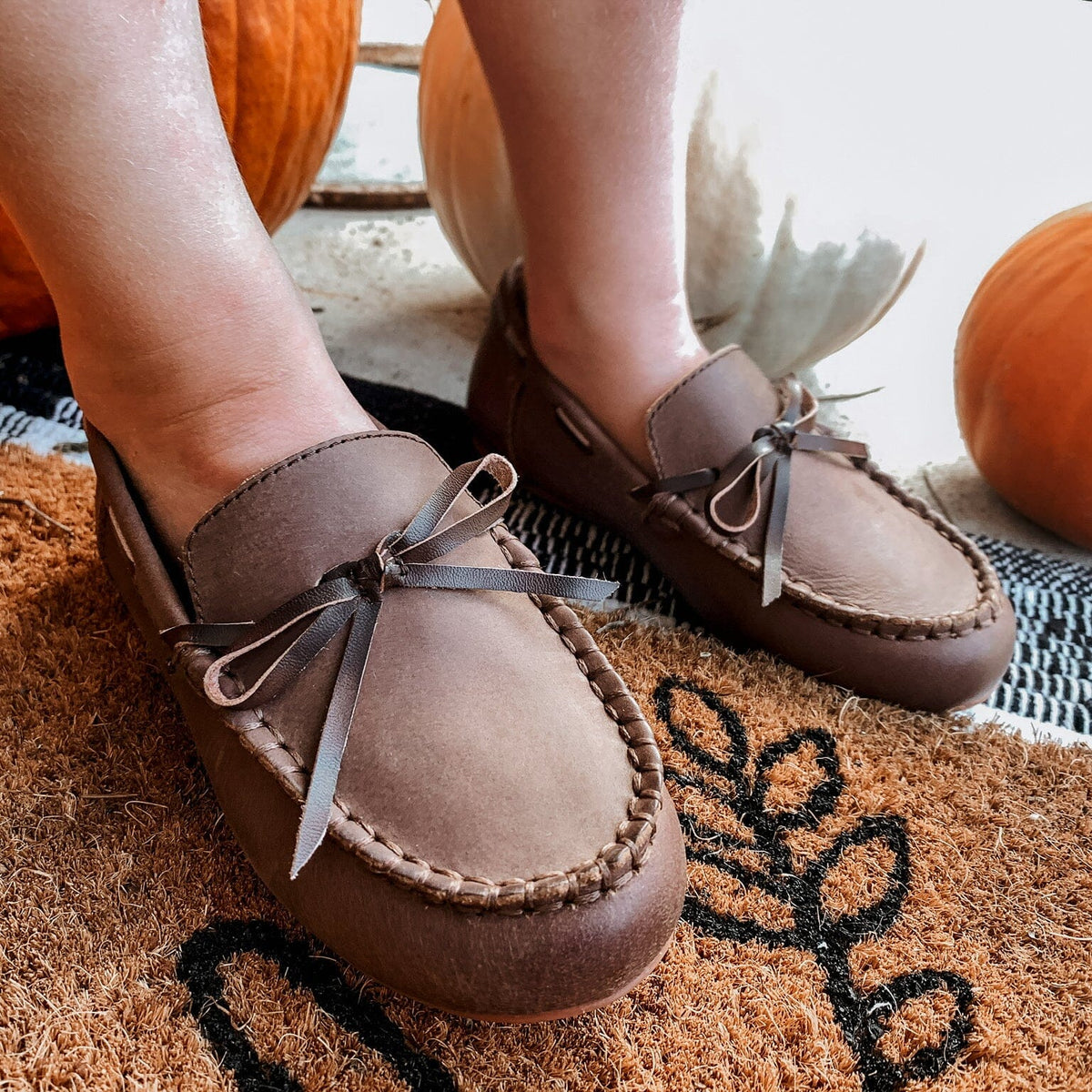 Boys' Leather Moccasin Chocolate Footwear Cardin McCoy 