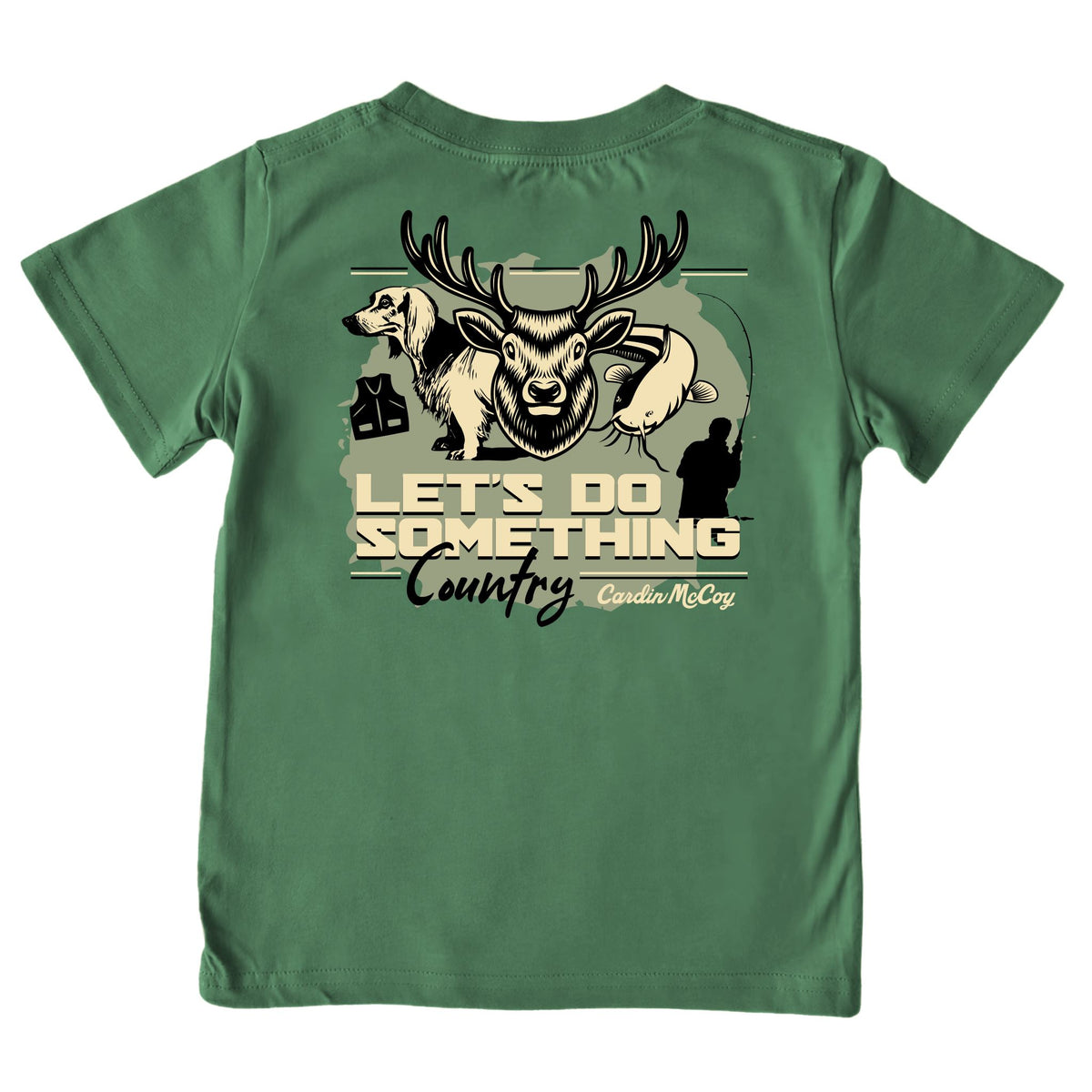 Boys' Let's Do Something Country Short-Sleeve Tee Short Sleeve T-Shirt Cardin McCoy Dark Olive XXS (2/3) Pocket