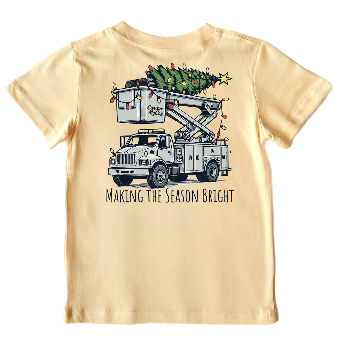 Boys' Making the Season Bright Short-Sleeve Tee Short Sleeve T-Shirt Cardin McCoy Butter XXS (2/3) Pocket