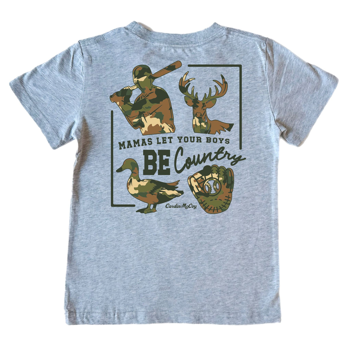 Boys' Mama's Let Your Boys Be Country Short-Sleeve Tee Short Sleeve T-Shirt Cardin McCoy Heather Gray XXS (2/3) Pocket