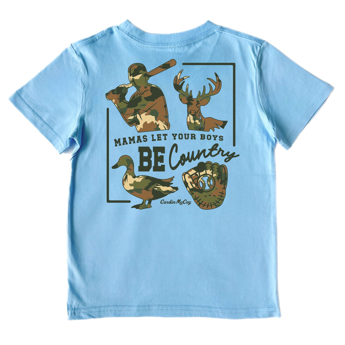 Boys' Mama's Let Your Boys Be Country Short-Sleeve Tee Short Sleeve T-Shirt Cardin McCoy Light Blue XXS (2/3) Pocket