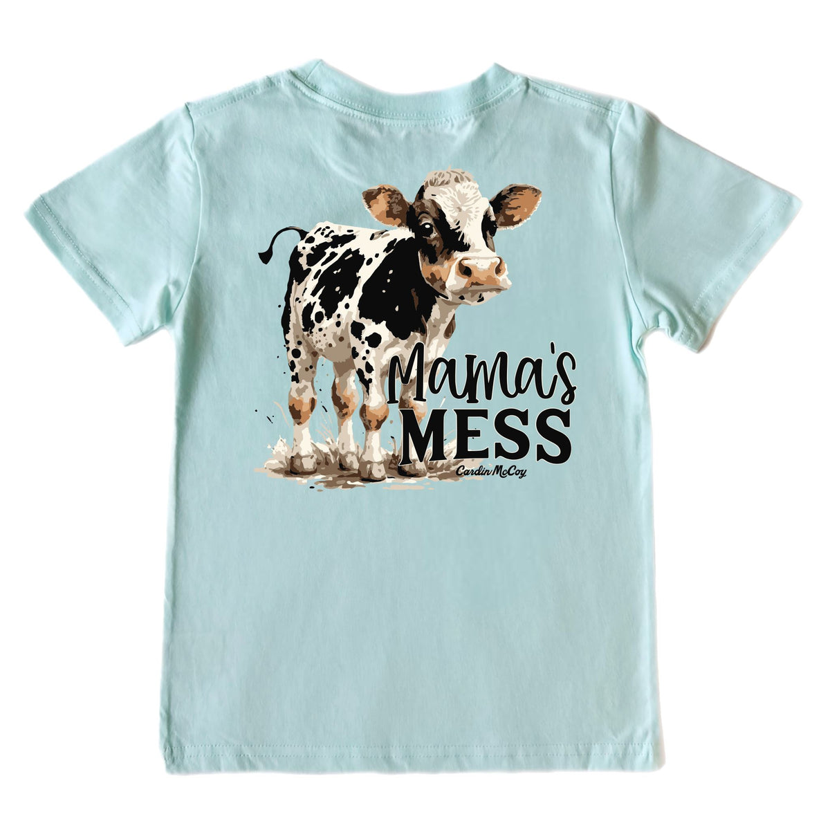 Boys' Mama's Mess Short-Sleeve Tee Short Sleeve T-Shirt Cardin McCoy Blue Mint XXS (2/3) Pocket