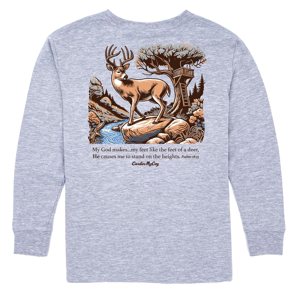 Boys' My God Makes Long-Sleeve Tee Long Sleeve T-Shirt Cardin McCoy Heather Gray XXS (2/3) Pocket