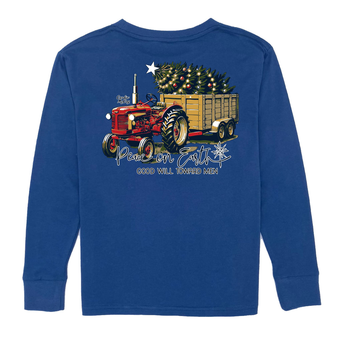 Boys' Peace on Earth Long-Sleeve Tee Long Sleeve T-Shirt Cardin McCoy Blue XXS (2/3) Pocket