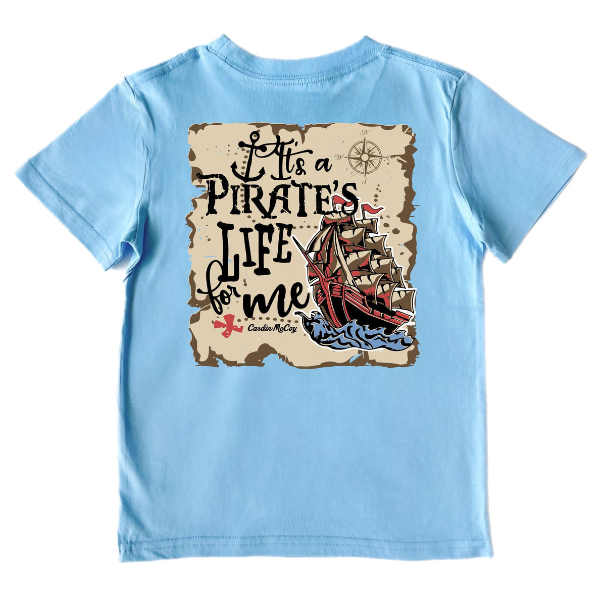 Boys' Pirate's Life Short-Sleeve Tee Short Sleeve T-Shirt Cardin McCoy Light Blue XXS (2/3) Pocket