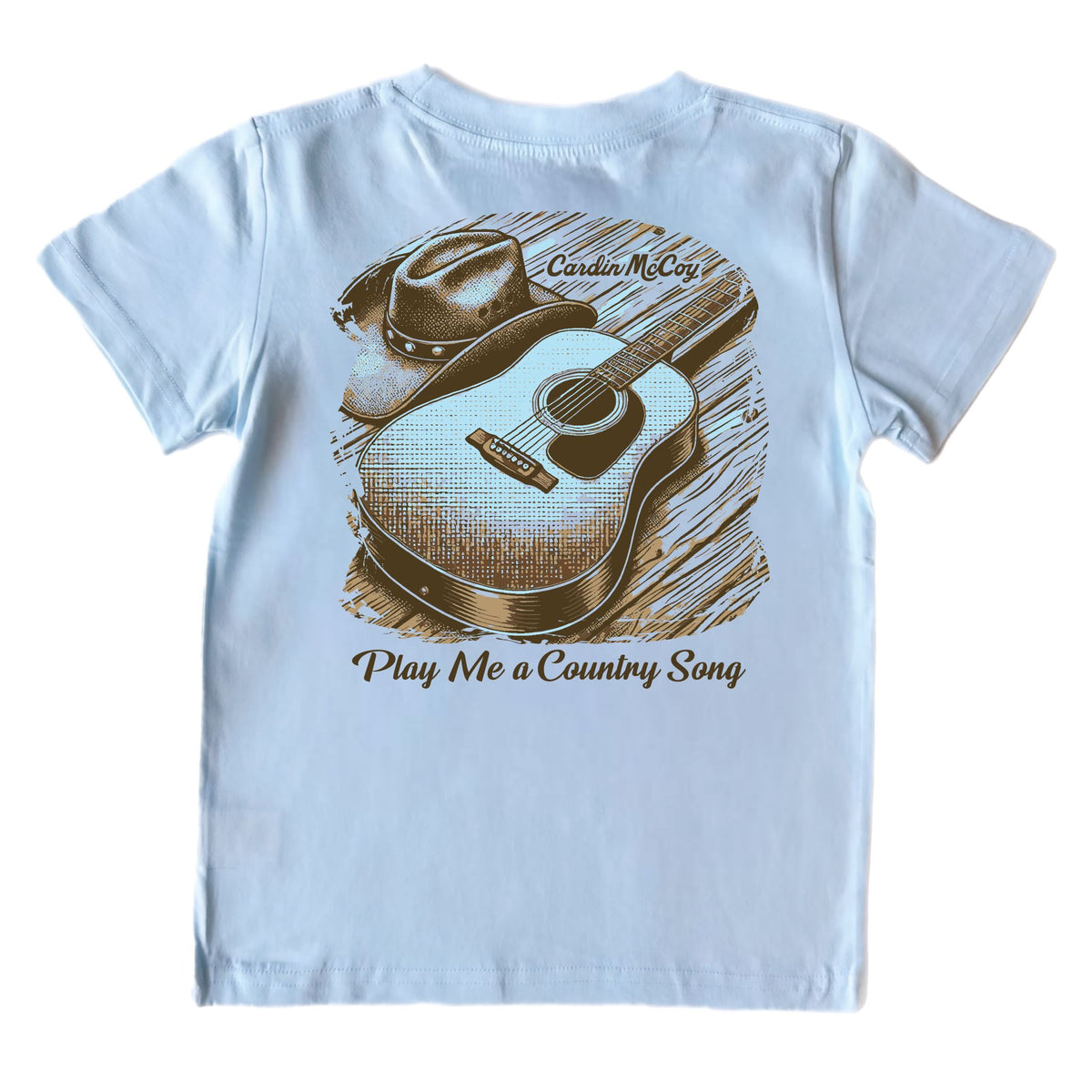 Boys' Play Me a Country Song Short-Sleeve Tee Short Sleeve T-Shirt Cardin McCoy Cool Blue XXS (2/3) Pocket