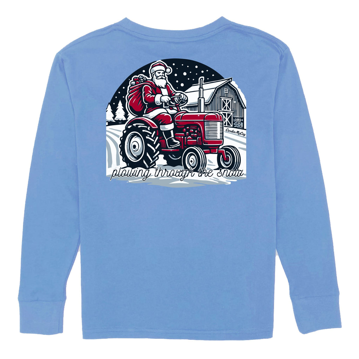 Boys' Plowing Through the Snow Long-Sleeve Tee Long Sleeve T-Shirt Cardin McCoy Carolina Blue XXS (2/3) Pocket