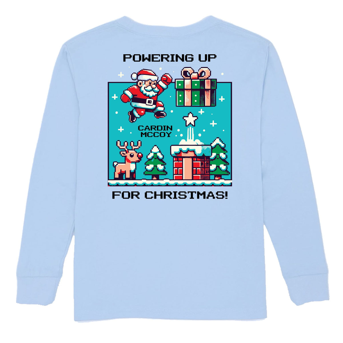 Boys' Powering Up Long-Sleeve Tee Long Sleeve T-Shirt Cardin McCoy Light Blue XXS (2/3) Pocket