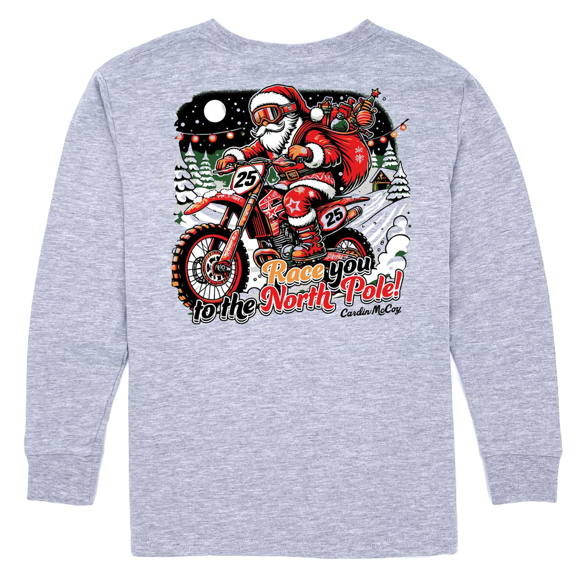 Boys' Race to the North Pole Long-Sleeve Tee Long Sleeve T-Shirt Cardin McCoy Heather Gray XXS (2/3) Pocket