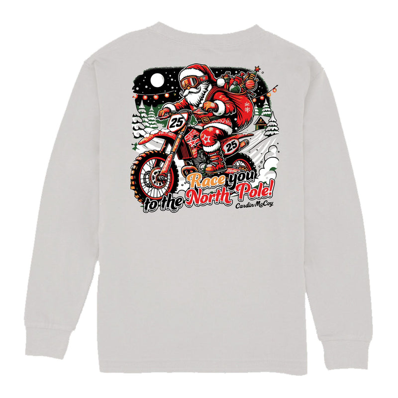 Boys' Race to the North Pole Long-Sleeve Tee Long Sleeve T-Shirt Cardin McCoy Ice Gray XXS (2/3) Pocket