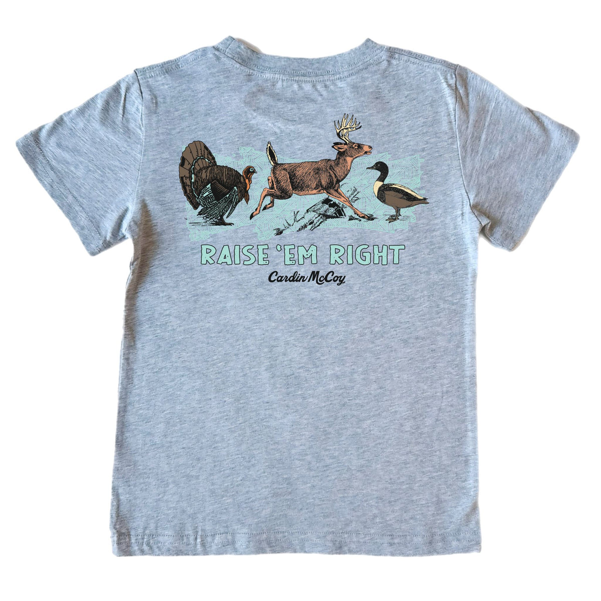 Boys' Raise Em Right Short-Sleeve Tee Short Sleeve T-Shirt Cardin McCoy Heather Gray XXS (2/3) No Pocket