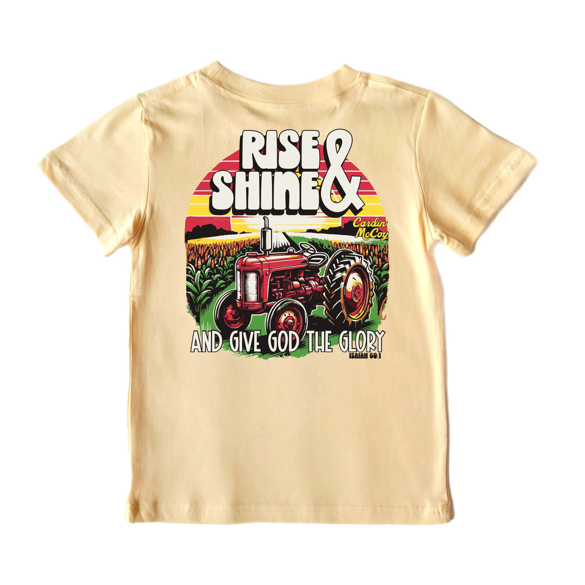 Boys' Rise and Shine Tractor Short-Sleeve Tee Short Sleeve T-Shirt Cardin McCoy Butter XXS (2/3) Pocket