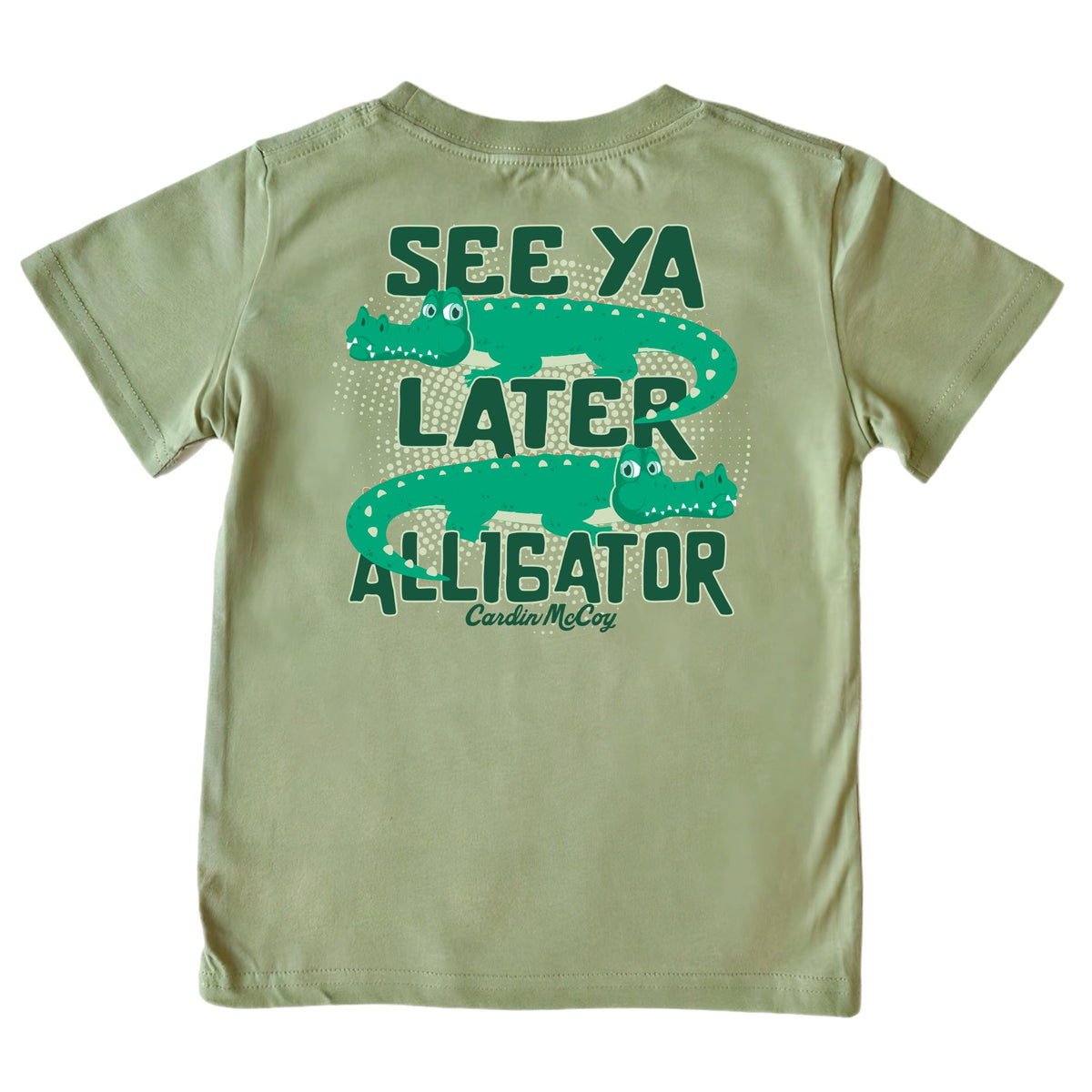 Boys' See Ya Later Alligator Short-Sleeve Tee Short Sleeve T-Shirt Cardin McCoy Light Olive XXS (2/3) Pocket