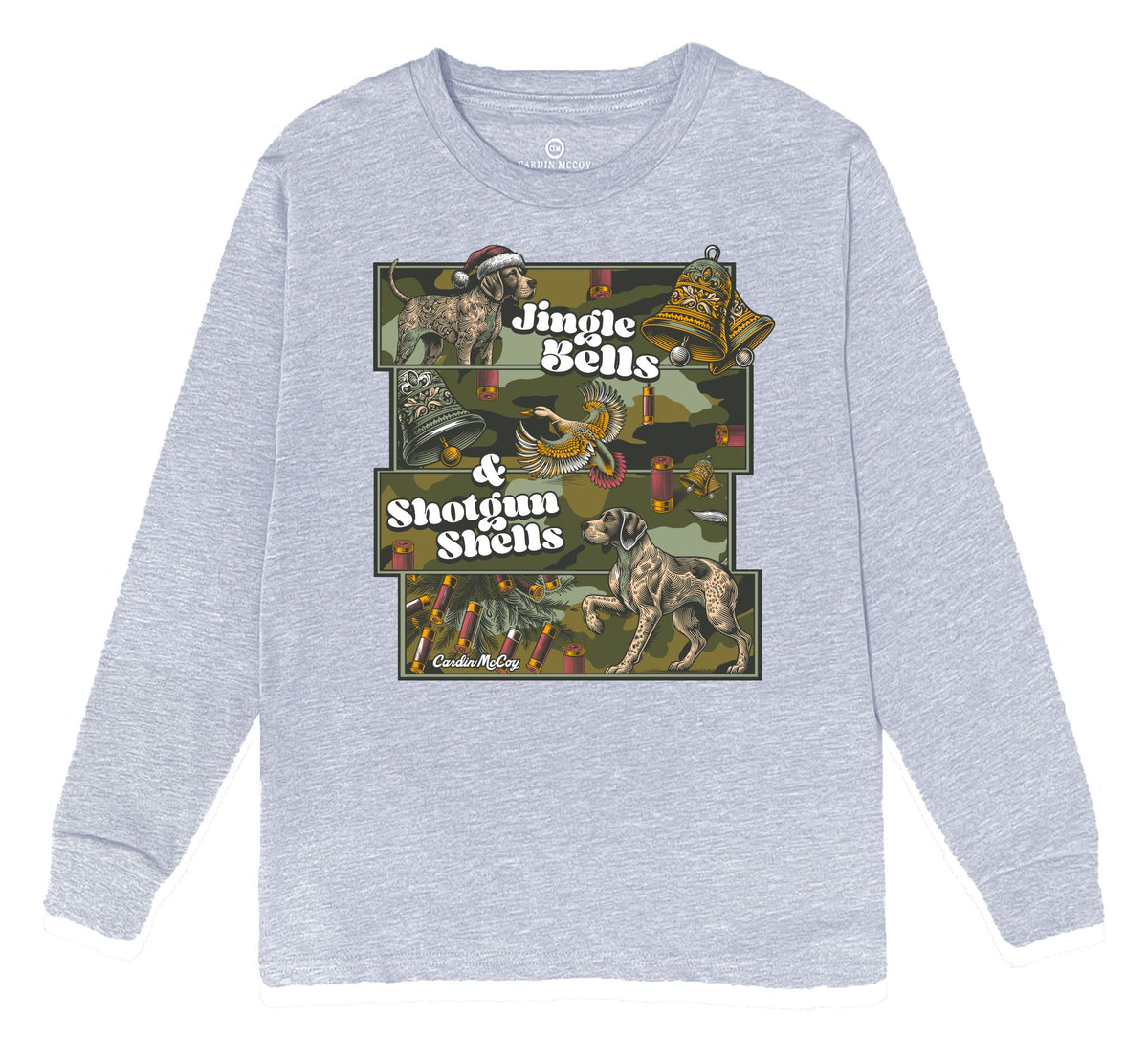 Boys' Shotgun Shells Front Long-Sleeve Tee Long Sleeve T-Shirt Cardin McCoy Heather Gray XXS (2/3) 