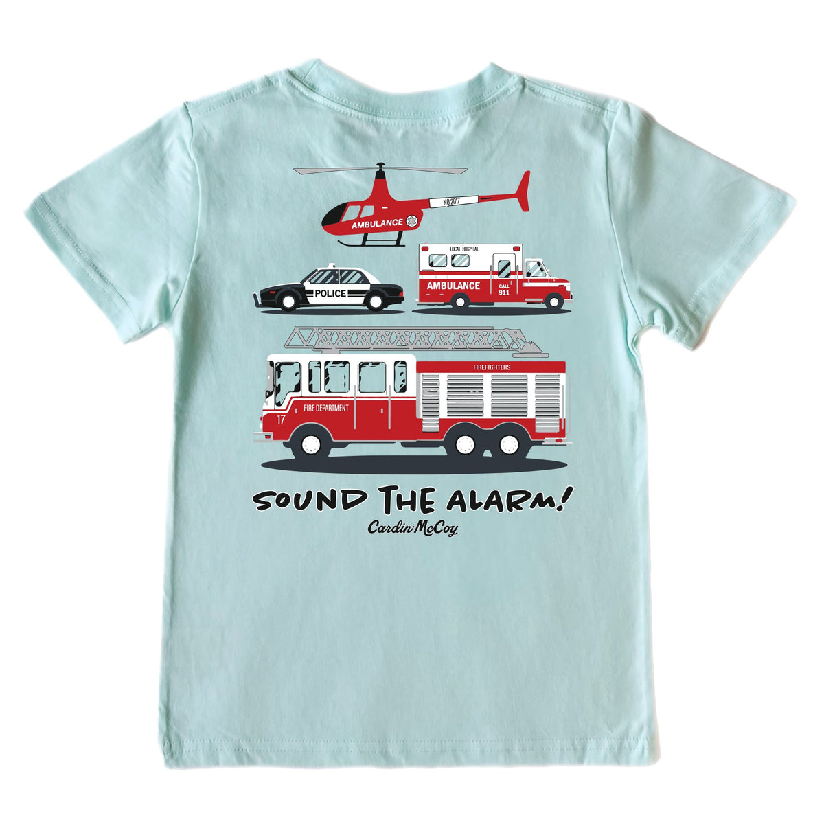 Boys' Sound the Alarm Short-Sleeve Tee Short Sleeve T-Shirt Cardin McCoy Blue Mint XXS (2/3) Pocket