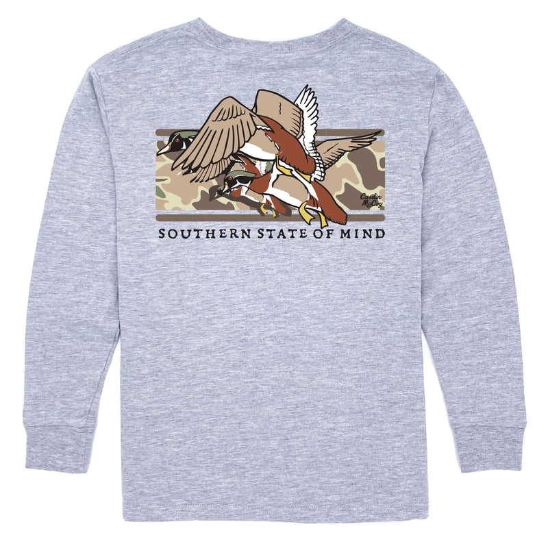 Boys' Southern State of Mind Long-Sleeve Tee Long Sleeve T-Shirt Cardin McCoy Heather Gray XXS (2/3) Pocket