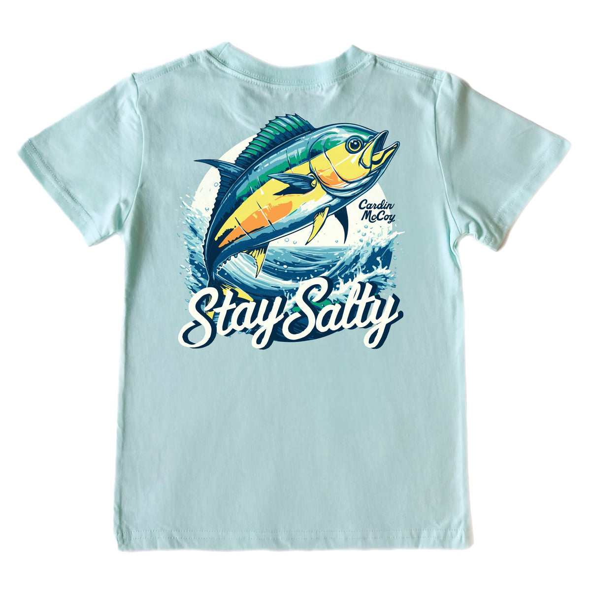 Boys' Stay Salty Short-Sleeve Tee Short Sleeve T-Shirt Cardin McCoy Blue Mint XXS (2/3) Pocket