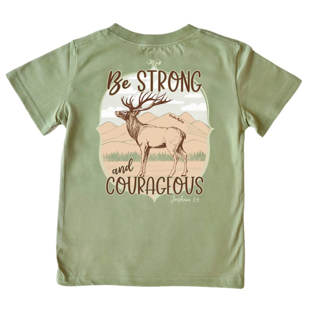 Boys' Strong & Courageous Short-Sleeve Tee Short Sleeve T-Shirt Cardin McCoy Light Olive XXS (2/3) Pocket