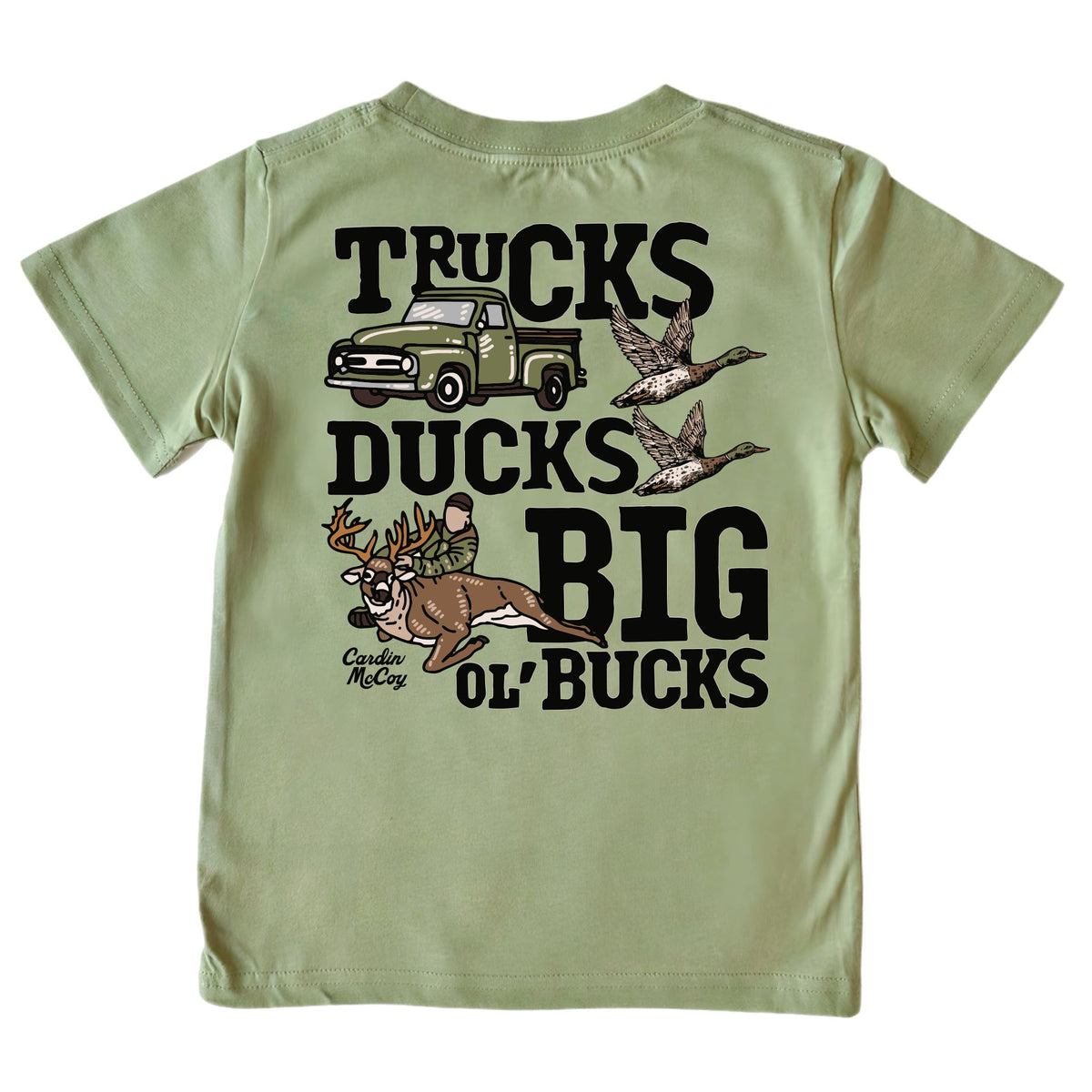 Boys' Trucks, Ducks & Bucks Short-Sleeve Tee Short Sleeve T-Shirt Cardin McCoy Light Olive XXS (2/3) Pocket