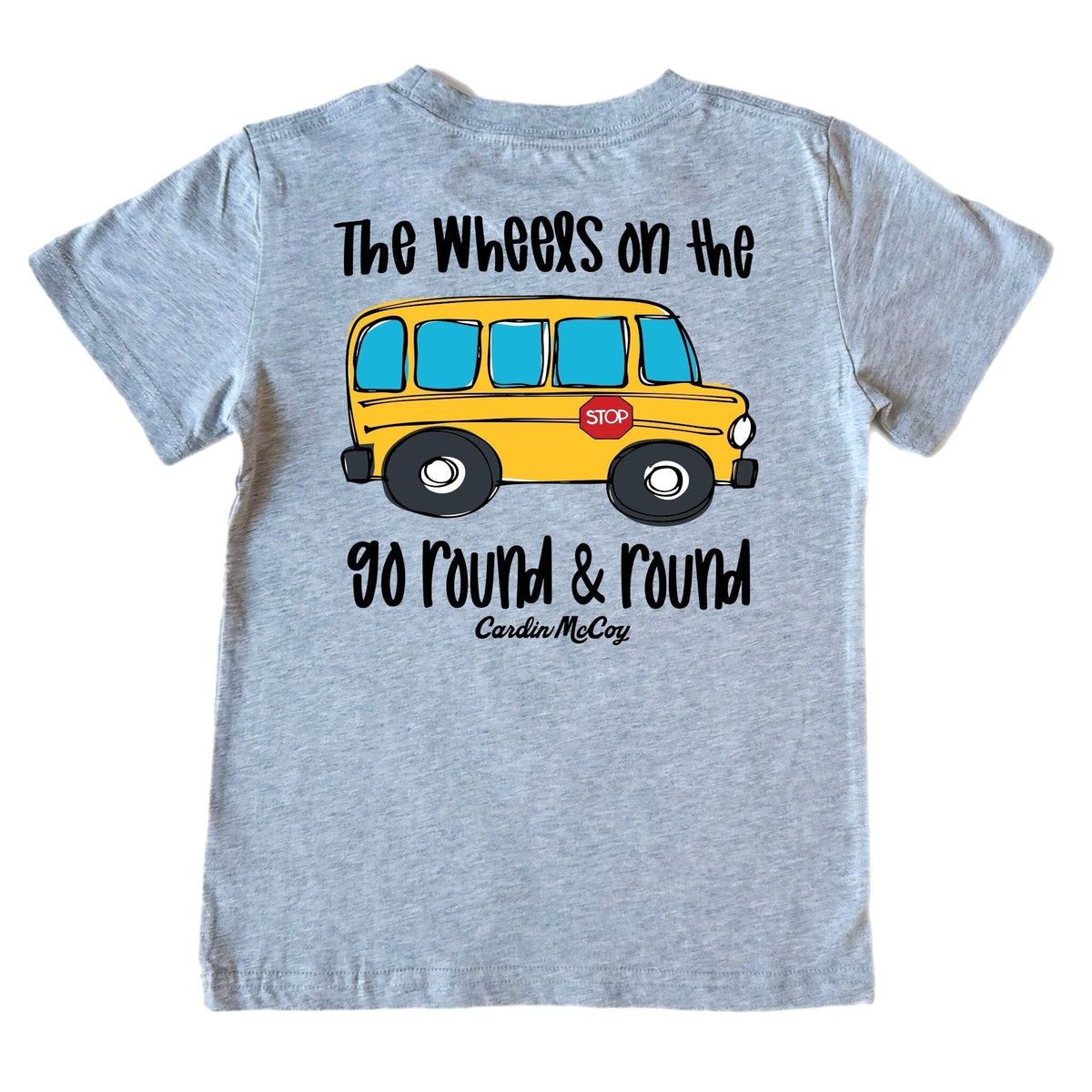 Boys' Wheels on the Bus Short-Sleeve Tee Short Sleeve T-Shirt Cardin McCoy Heather Gray XXS (2/3) Pocket