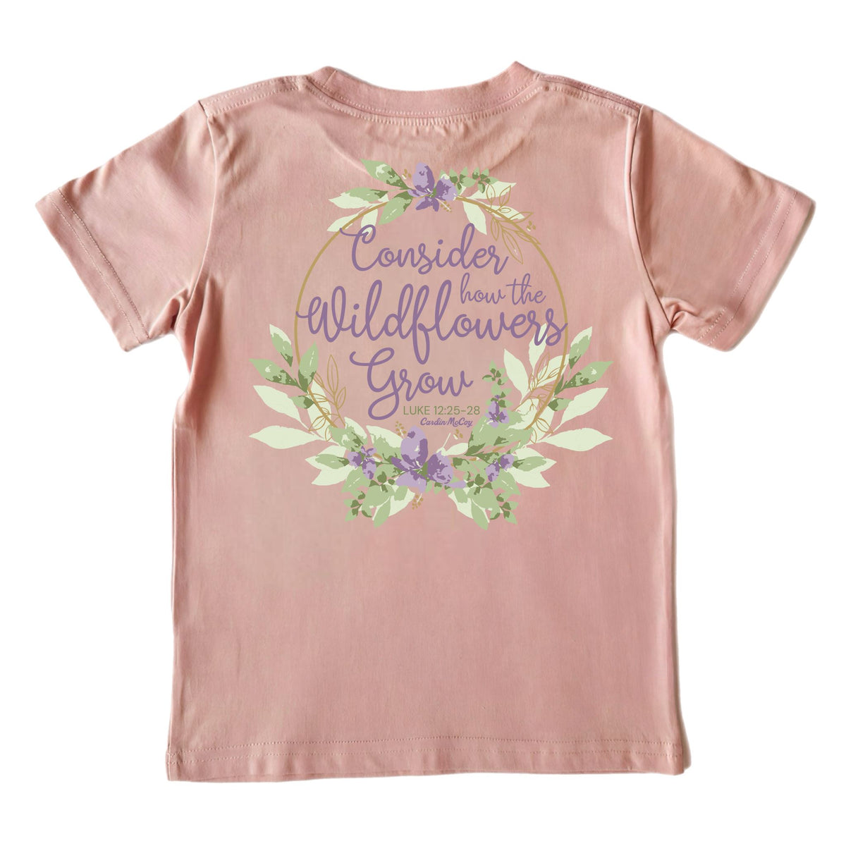 Girls' Wildflowers Short-Sleeve Tee Short Sleeve T-Shirt Cardin McCoy Rose Tan XXS (2/3) Pocket