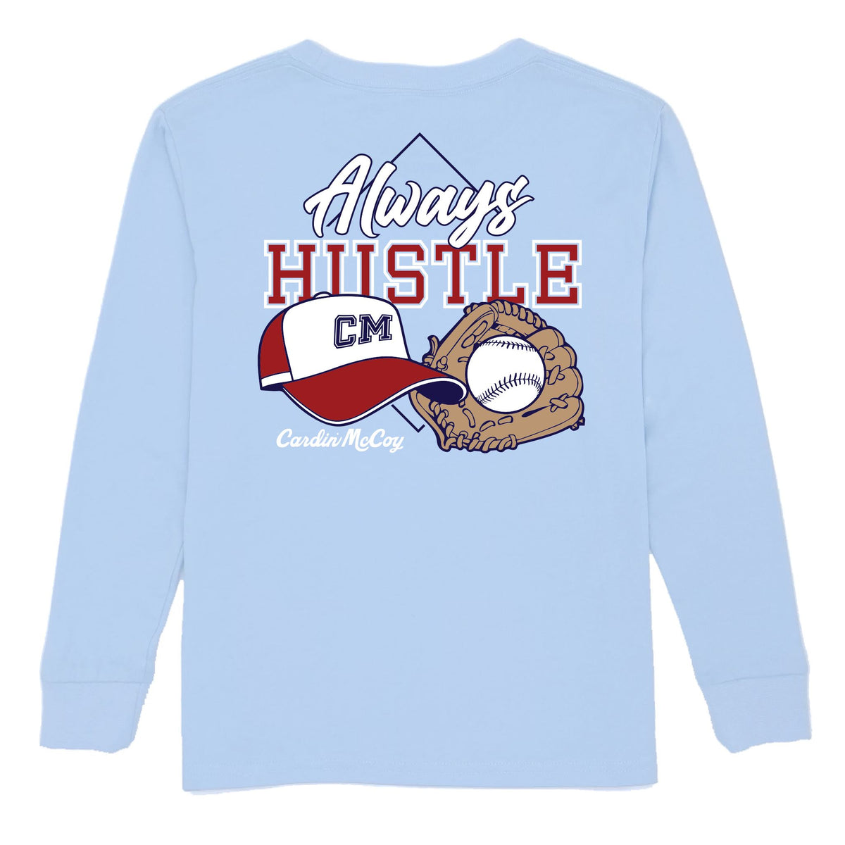 Kids' Always Hustle Long-Sleeve Tee Long Sleeve T-Shirt Cardin McCoy Light Blue XXS (2/3) No Pocket