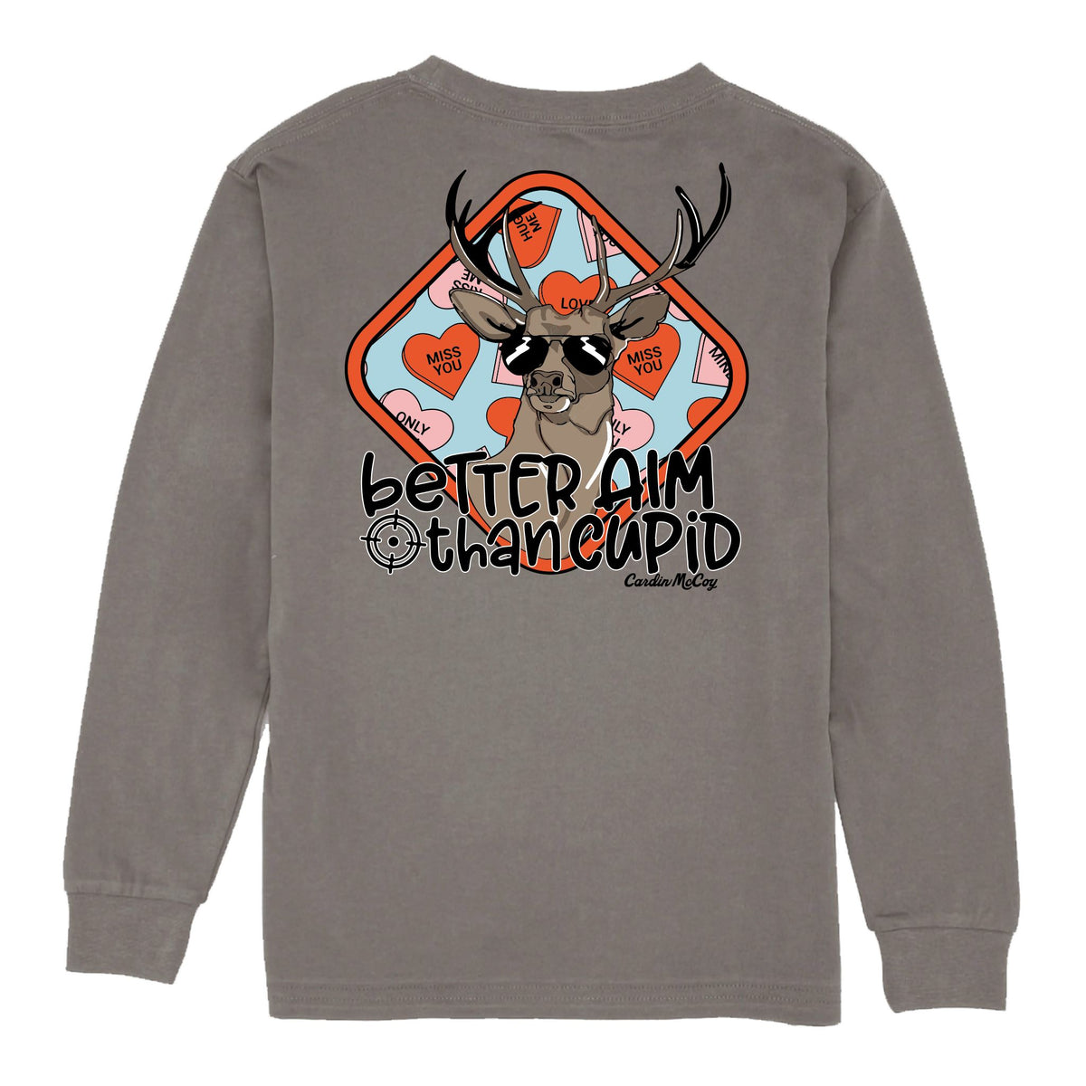 Kids' Better Aim Than Cupid Long-Sleeve Tee Long Sleeve T-Shirt Cardin McCoy Anchor Gray XXS (2/3) Pocket