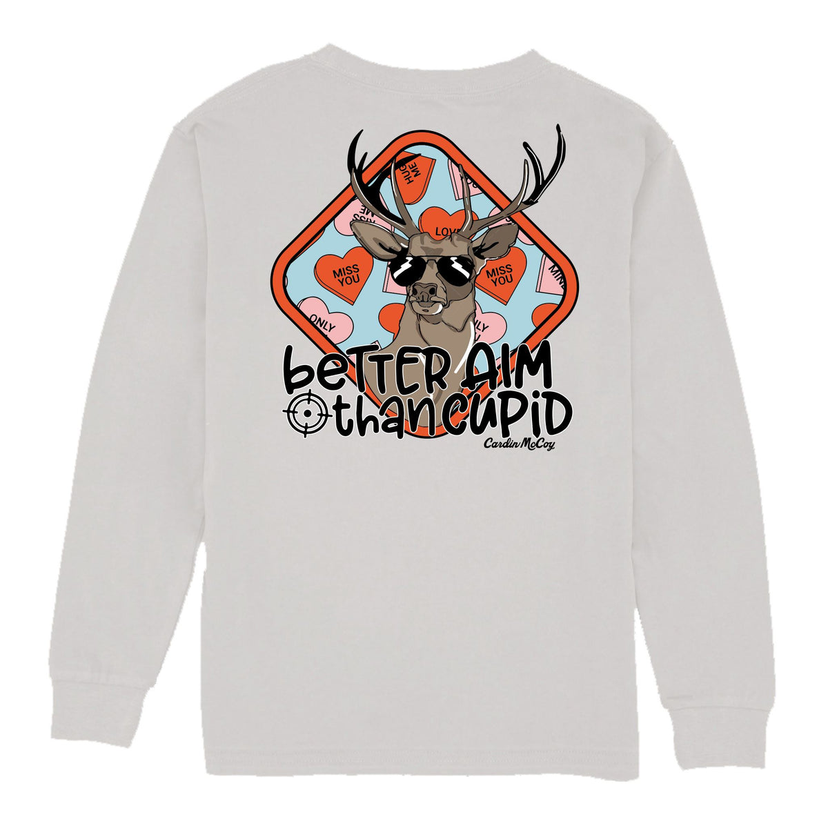 Kids' Better Aim Thank Cupid Long-Sleeve Tee Long Sleeve T-Shirt Cardin McCoy Ice Gray XXS (2/3) Pocket